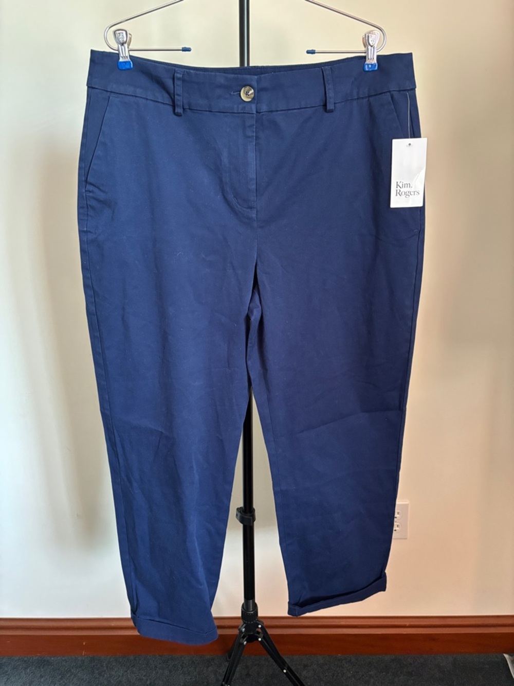 Kim Rogers Navy Straight-Leg Chino Pants